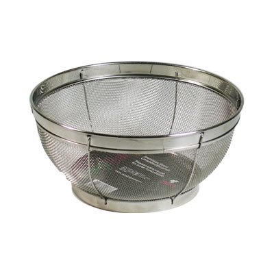 Colander/Strainer, Fine Mesh, 9" Diameter, 18/10 Stainless Steel