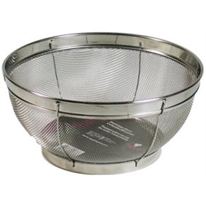 Colander/Strainer, Fine Mesh, 9" Diameter, 18/10 Stainless Steel