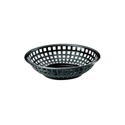 Serving Basket, Round, 8" Diameter, Polyethylene, Black