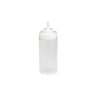 Squeeze Bottle, Clear, Plastic, Wide Mouth, 12 Oz (355 ML)