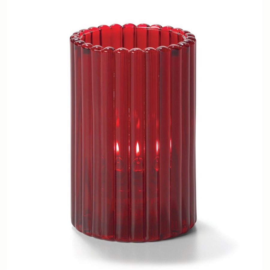 Lamp, Cylindrical, Ruby Red, Vertical Glass Rod