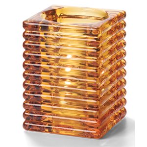 Block Lamp, Horizontal Rib Glass, Amber