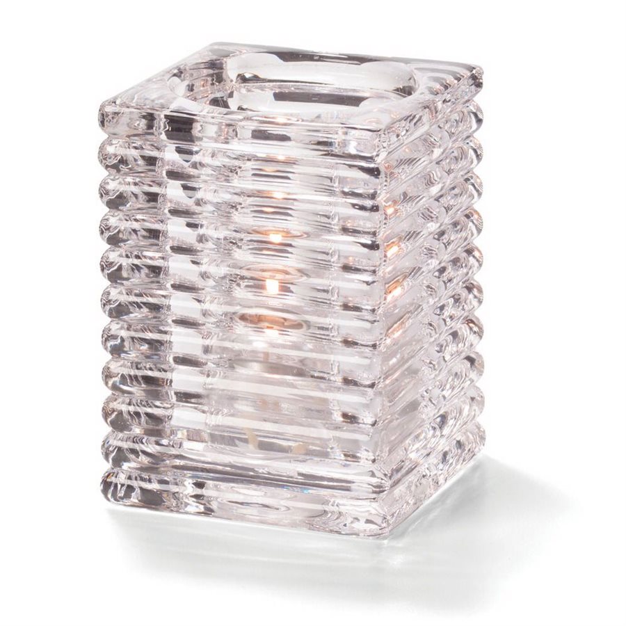 Block Lamp, Horizontal Rib Glass, Clear