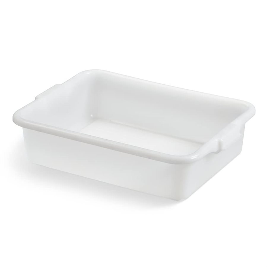 20" X 15" X 5" WHITE HIGH DENSITY POLYETHYLENE BUS TUB