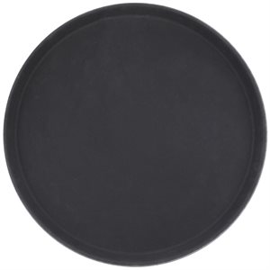 Plateau De Service, Rond, Anti Dérapant, Noir, 16 Po, "Griplite"