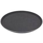 Service Tray, Round, Slip Resistant, Black, 16", "Griplite"