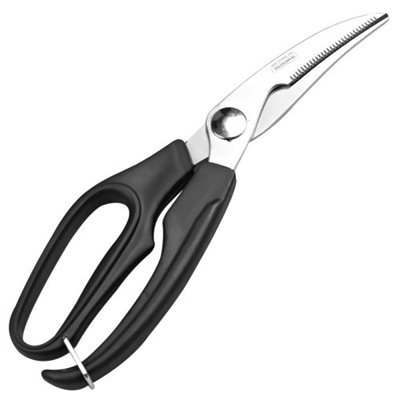 Shears (Poultry), 10" length, Stainless Steel Blade, Black Handle