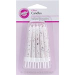 Candle Set (Glitter), 10 Pieces, White