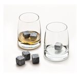 Tandem Whiskey Set, 2 Tumblers, 1 Pouch, 6 Stones Whiskey Stones