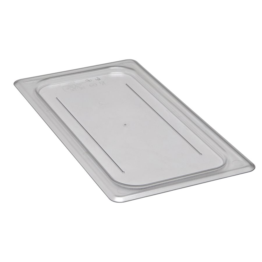 Cambro Camwear 30CWC135 Clear, Polycarbonate, Flat Lid (1/3 Size)