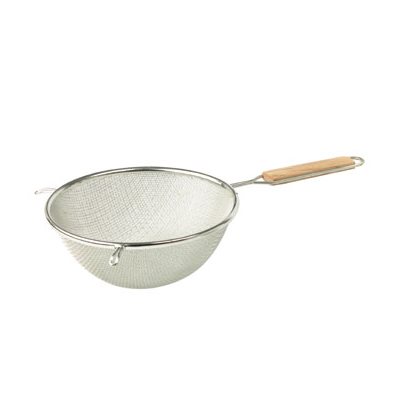 Strainer, Double Medium Mesh, 6.25" Diameter, Wood Handle