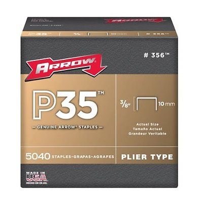 Staples, 3/8"(9 Mm), Steel, 5040 Staples/Pk, For P35 Model, "Arrow"