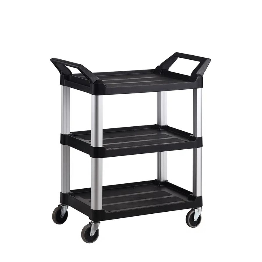 TRUST Commercial 3 Tier Large Utility Service Cart, Black