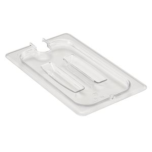 Cambro Camwear 40CWCHN135 Transparent, Polycarbonate, Couvercle À Poignée Avec Encoche Pour Cuillère (Grandeur 1/4)