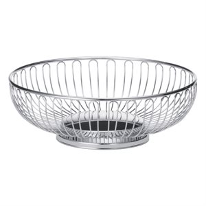 Basket, Oval, Chrome Plated, 5.5" Diameter, "Chalet"