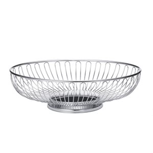 Basket, Oval, Chrome Plated, 6" Diameter, "Chalet"