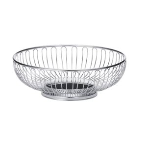 Basket, Round, Large, Chrome Plated, 9.75" Diameter, "Chalet"