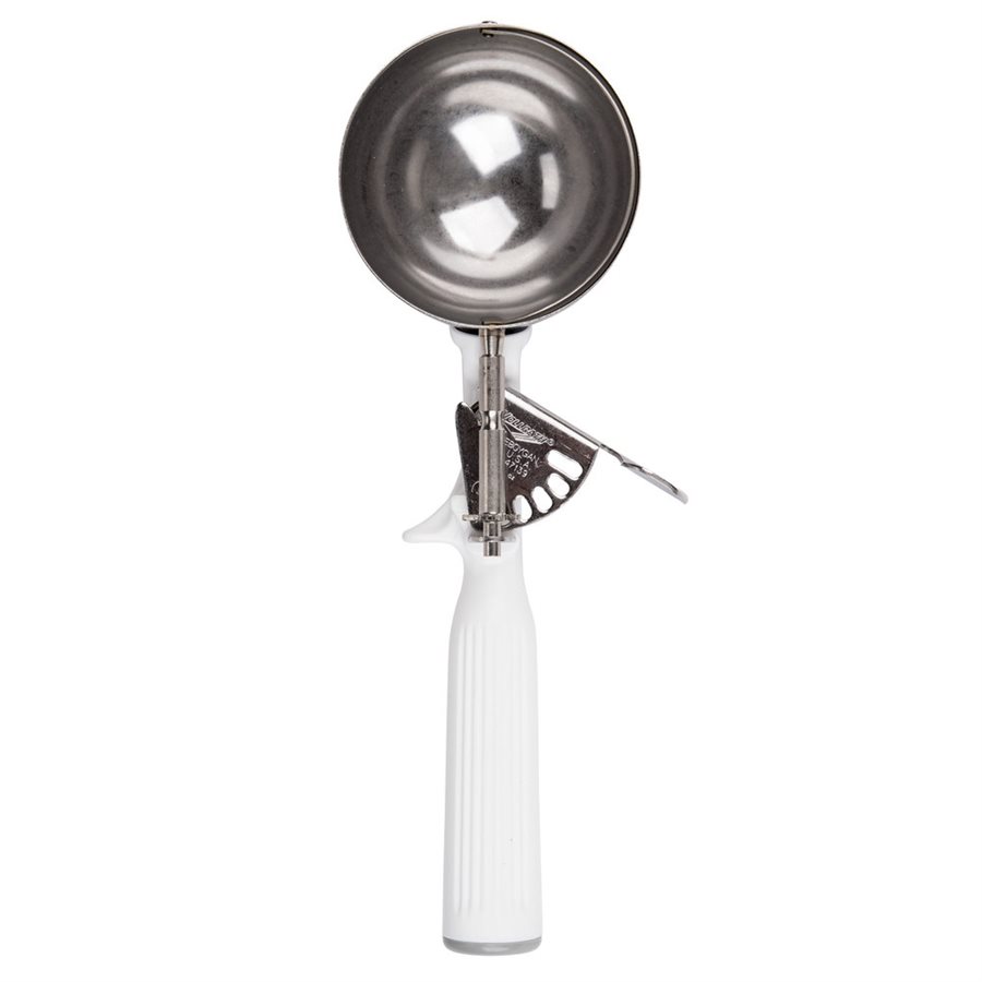 Disher, Size 6, Stainless Steel, 5.33 Oz, White Handle