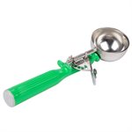 Disher, Size 12, Stainless Steel, 2.67 Oz, Green handle