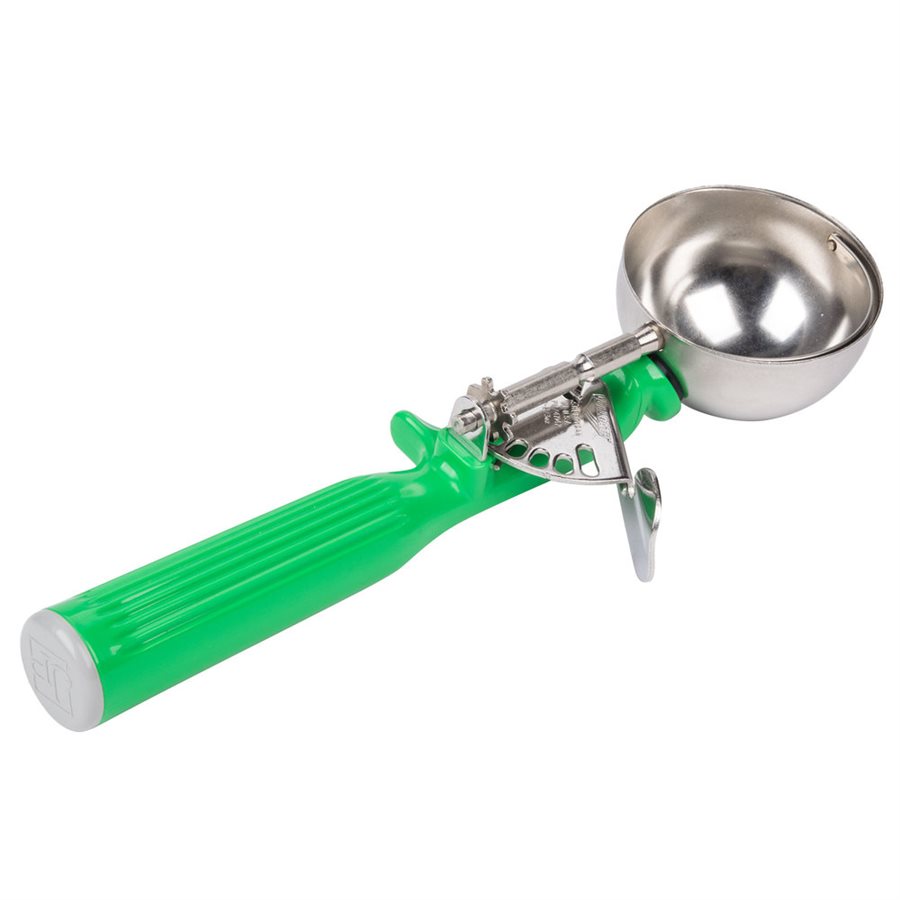 Disher, Size 12, Stainless Steel, 2.67 Oz, Green handle