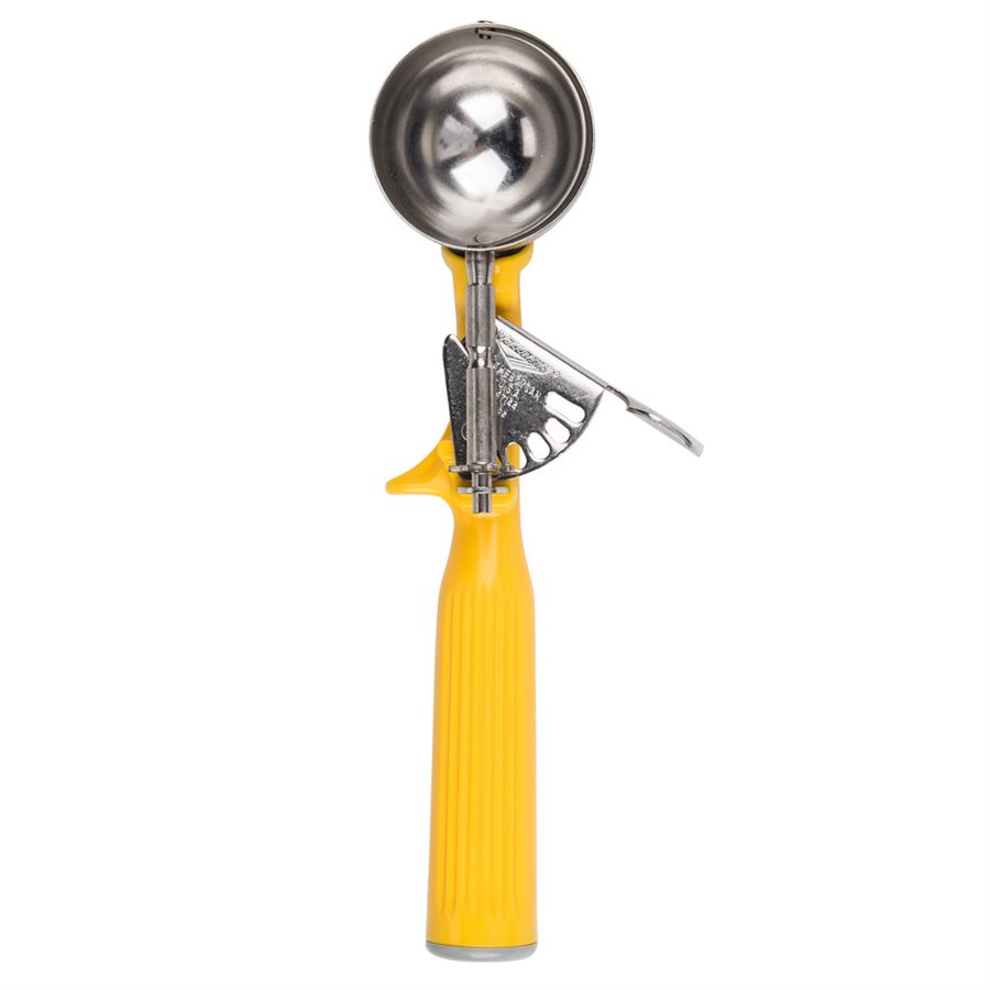 Disher, Size 20, Stainless Steel, 1.63 Oz, Yellow Handle