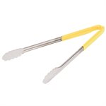 Utility Tongs, Stainless Steel, Yellow, 16"