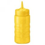 Squeeze Bottle, Wide Mouth, Polyethylene, Yellow, 16 Oz (473 ML)