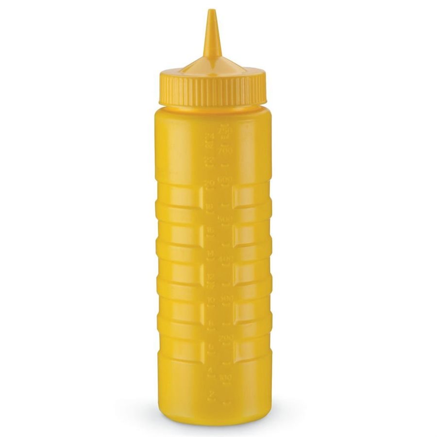 Squeeze Bottle, Wide Mouth, Polyethylene, Yellow, 32 Oz (946 ML)