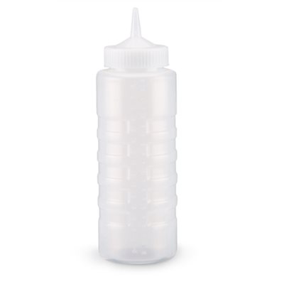 Squeeze Bottle, Wide Mouth, Polyethylene, Clear, 32 Oz (946 ML)