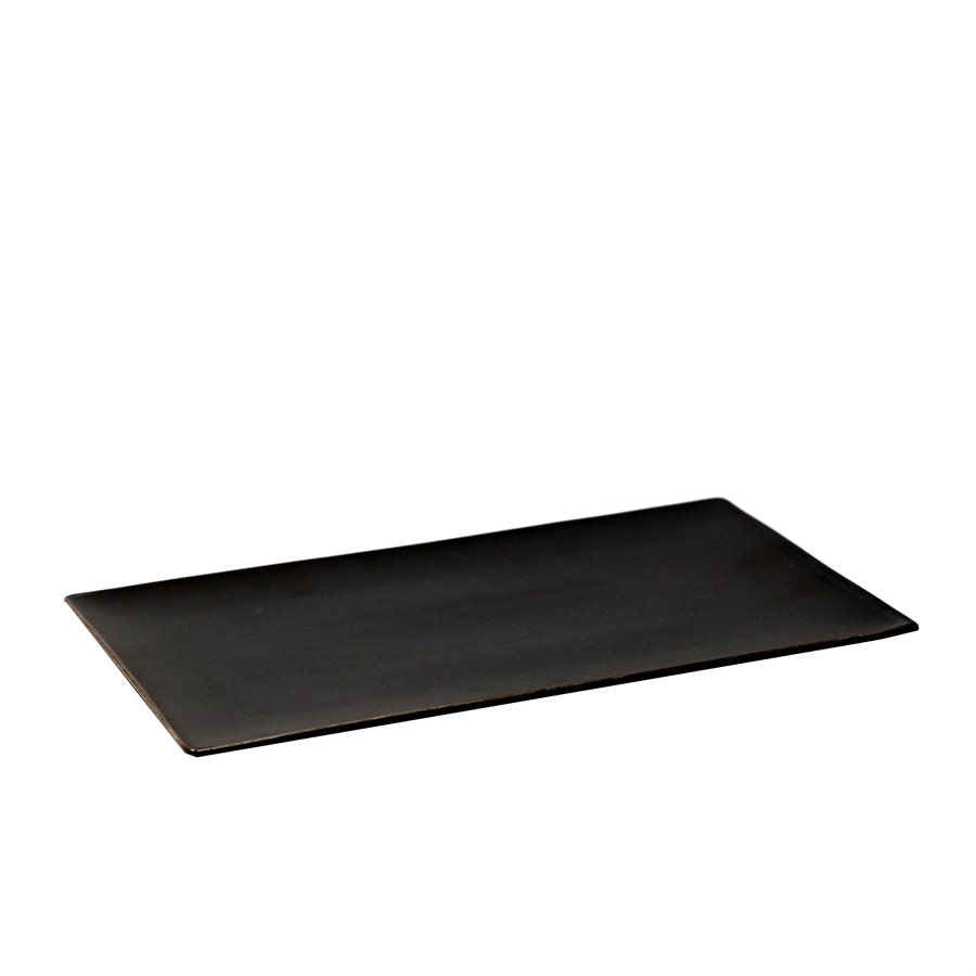 Assiette Rectangulaire 13.75po. × 8po. ( 34.5 × 21 cm) , Forme Azia, Noir