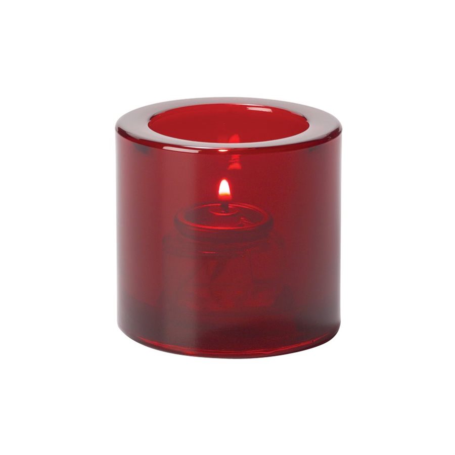 Lumignon/Bougie De Table En Verre Épais, Rouge Rubis