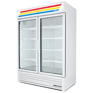 Freezer, 2 Swing Glass Doors, 54 X 29.88 X 78.63"