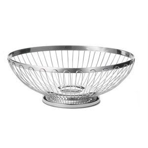 Basket, Stainless Steel, Oval, 7.5" Diameter, "Regent"