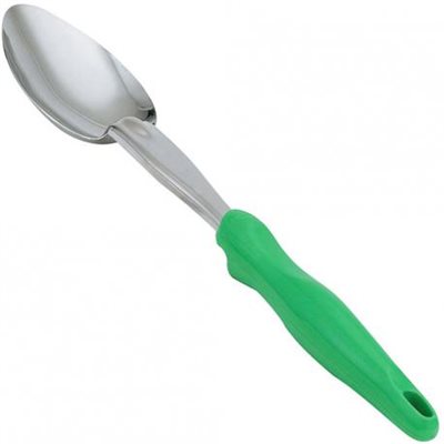 Basting Spoon, Solid, Ergonomic Grip, 14" (35CM) Length, Green