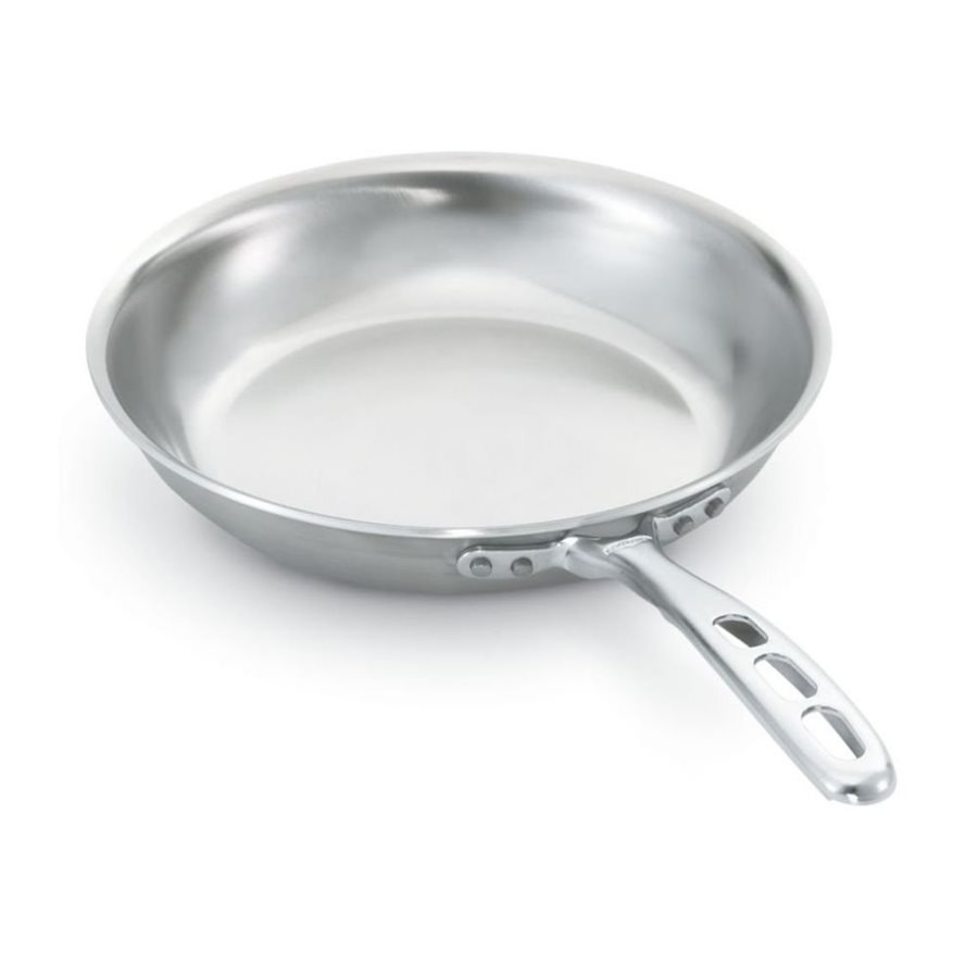 Pan, Frying, Aluminum, Natural Finish, Plain Handle, 12" 