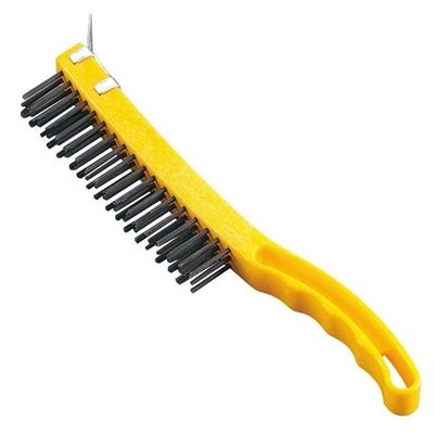 Brosse métallique jaune, 35cm