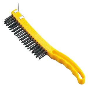 Brosse métallique jaune, 35cm