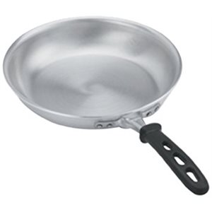 Fry Pan, Aluminum, Natural Finish, Silicone Handle, 8" Diameter