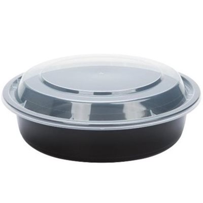 7" FOOD CONTAINER WITH CLEAR LID 24OZ 150/BX