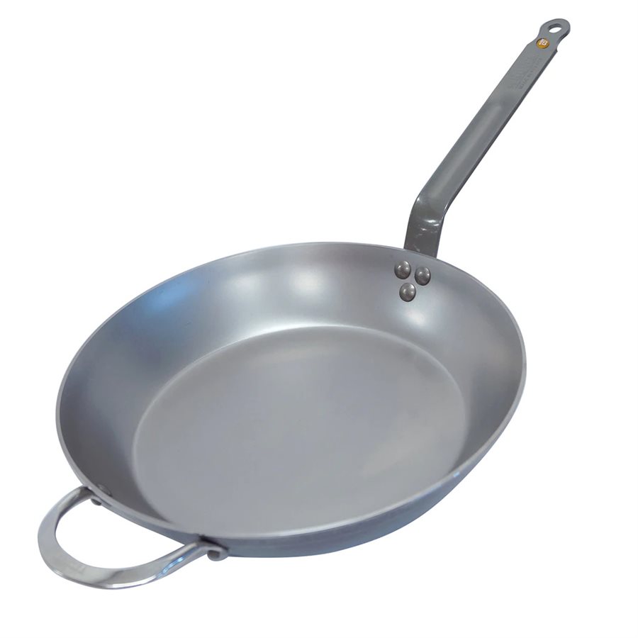 Browne de Buyer Mineral B Element Frypan, 12.5", (32CM) Iron Fry Pan, With Two Handles