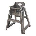 PLASTIC HIGH CHAIR - PLATINUM GREY