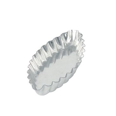 Tartelette Mold 4-2/3" / 12 cm , Boat Shaped, Fluted, Tin Tartelette Mold 4-2/3" / 12 cm , Boat Shaped, Fluted, Tin