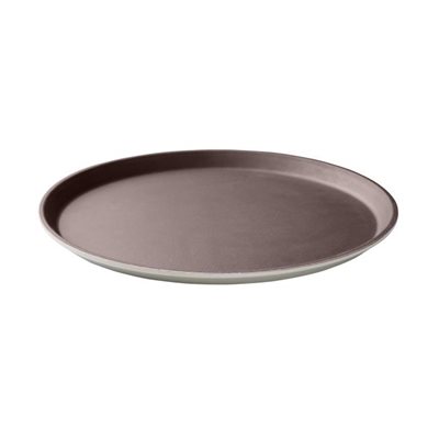 ROUND NON-SLIP TRAY 11" BROWN