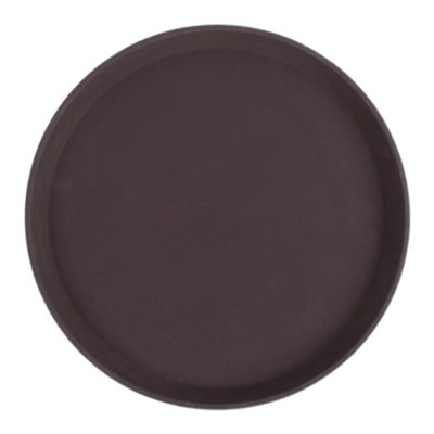 ROUND NON-SLIP TRAY 14" BROWN