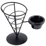 Black Appetizer Cone 5 x 7" w/Ramekin