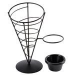 Black Appetizer Cone 5 x 7" w/Ramekin