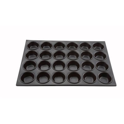 Pan, Muffin, Heavy Duty Aluminum, 24 Cups, Non Stick Coating