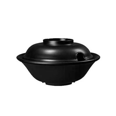 Fuji Bowl (With Lid), 16 Oz / 475 ML, Melamine, Black