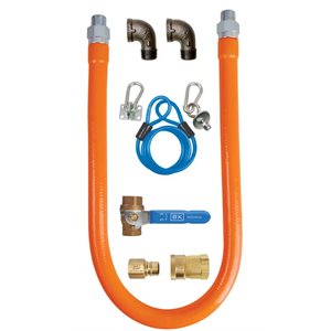 Gas Hose Connection Kit, 0.5 X 36", Includes Quick Disconnect