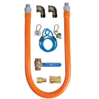 Gas Hose Connection Kit, 0.5 X 48", Includes Quick Disconnect